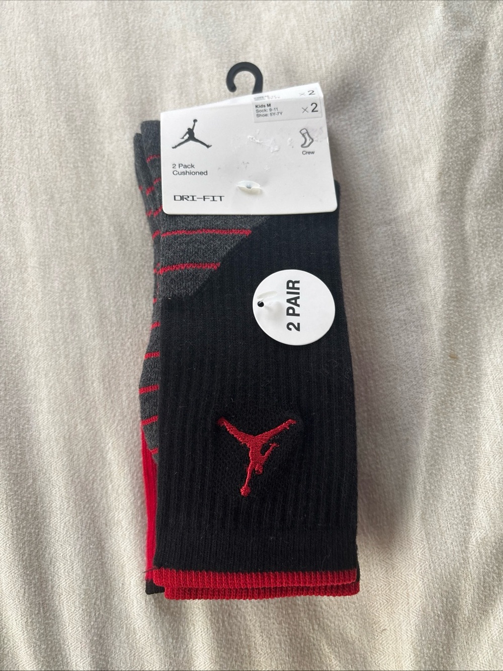 Jordan Brand socks 2 Pair Pack Kids Size 5Y-7Y NWT